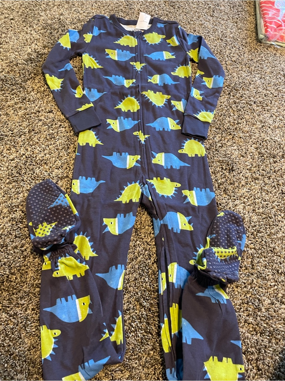 Old Navy Navy Blue Dinosaur Zip Footed One-Piece